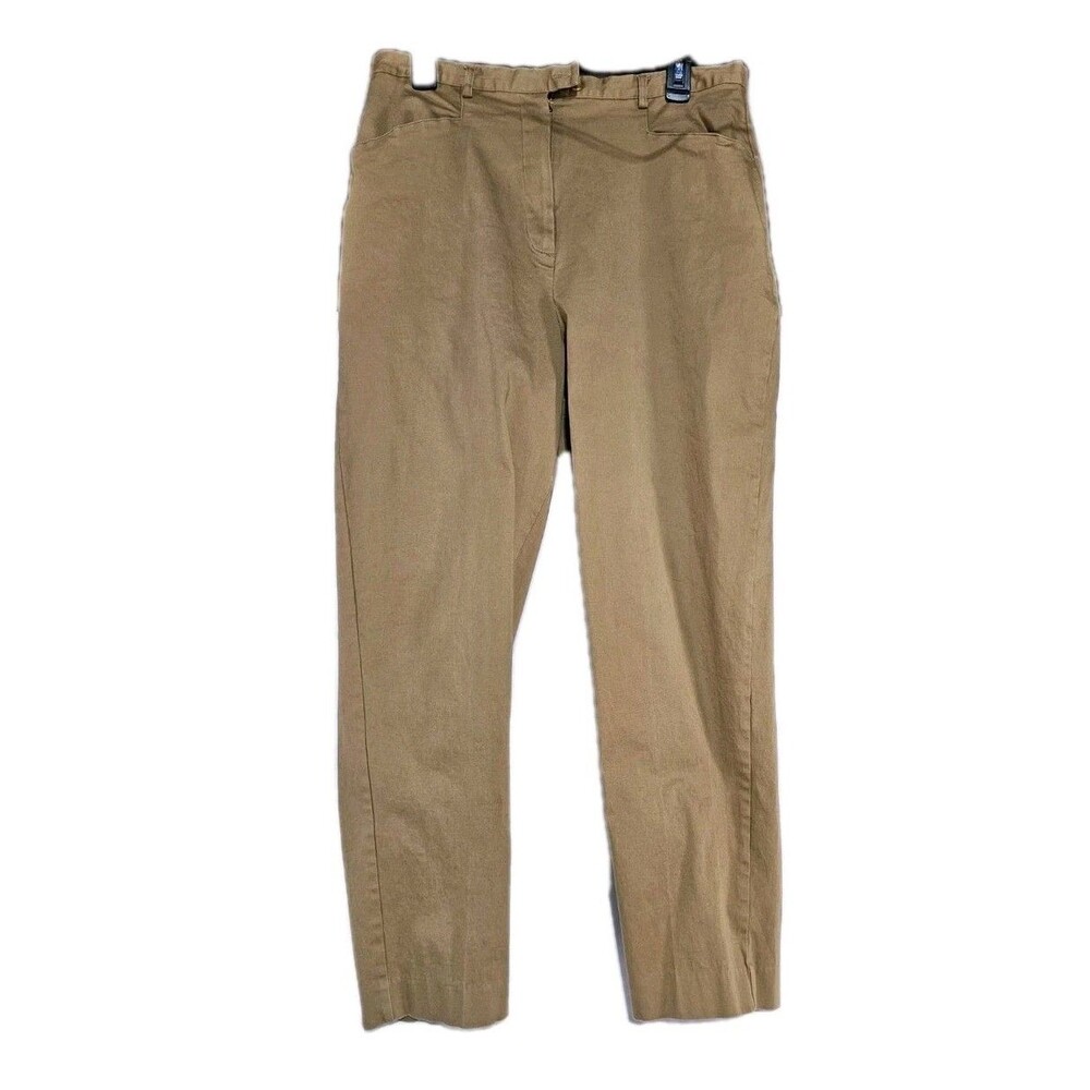Designs and Co by Lane Bryant Pants Tan Khaki Straight Leg Size 16 Womens - Picture 2 of 5
